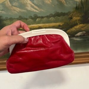 Red Leather Clutch Bag